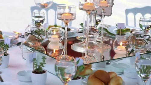 Elegant Wedding Table Decoration with Candles