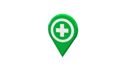 Animated 3D Medical Location Pin Icon