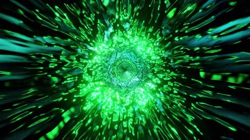 Green Liquid Tunnel Vj Loop Background 4K