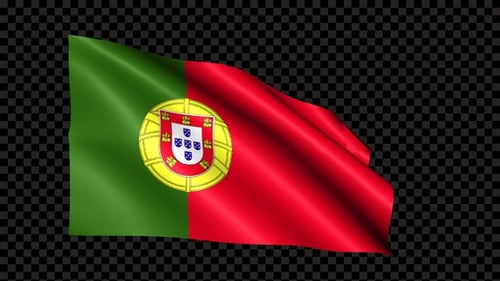 Waving Portugal National Flag Animation