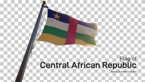 Realistic Central African Republic Flag Waving 3D Animation