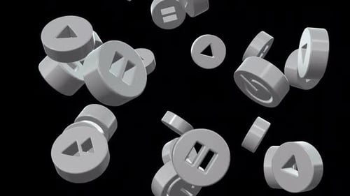 Multimedia Icons Rotating (Alpha Channel)