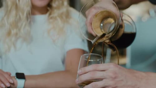 Pour Over Coffee Sharing Moment at Home