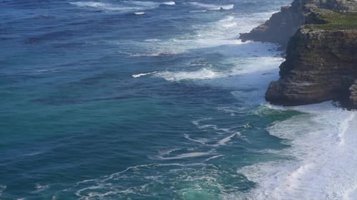 Rough Seas Crashing Into Coastline Off Atlantic Ocean