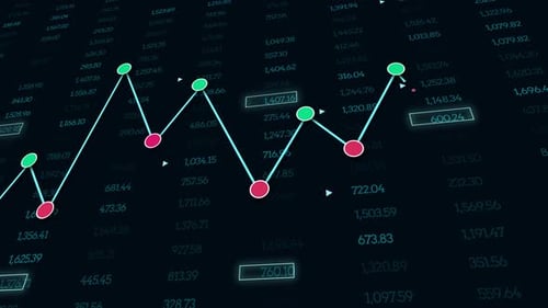 Digital Line Graph Animation Showing Financial Data and Business Trends