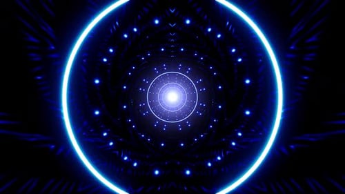 Circle Lights Twinkling in a Mysterious Blue Space