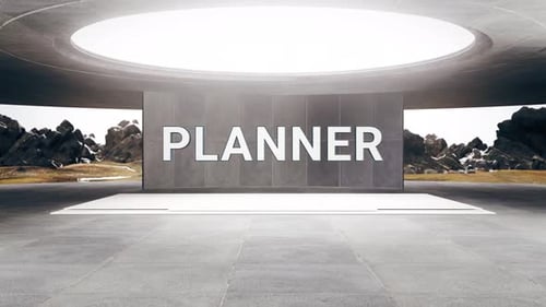 Futuristic 3D Text Reveal in Modern Architectural Space