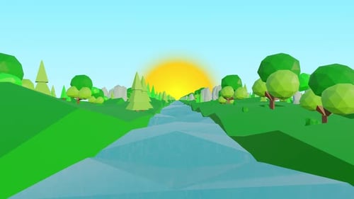 Low Poly River Background