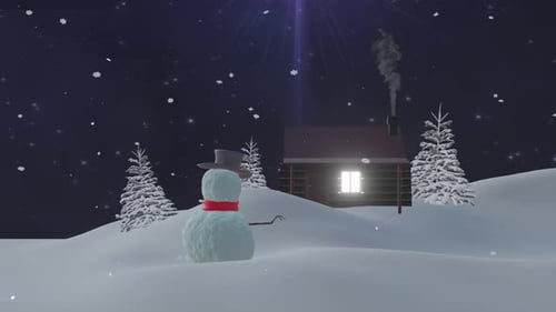 Un hiver glacial avec un bonhomme de neige : Lofi Animation