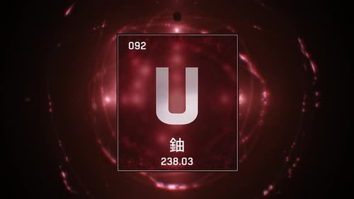 Futuristic Uranium Element Animation: Science Particle Loop