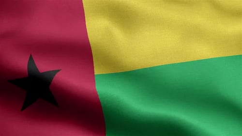 Guinea-Bissau Flag Waving Seamless Loop Animation