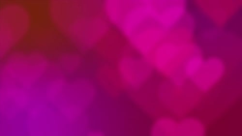 Abstract Love Hearts Bokeh Background Loop