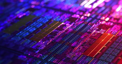Futuristischer Hintergrund zur Die-Chip-Prozessortechnologie.