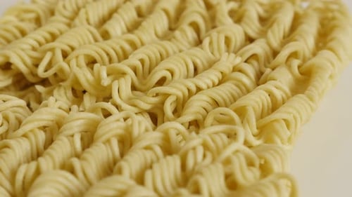 Dry Ramen Noodles close up shot