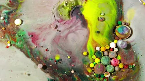 Colorful Ink Spheres On Oil 3