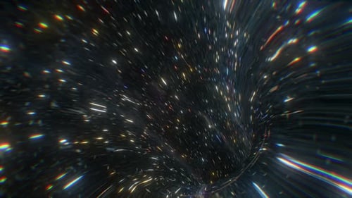 Futuristic Space Warp Tunnel with Colorful Stars Animation