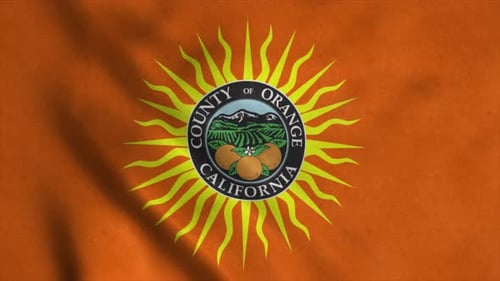 Orange County California Flag Waving Animation
