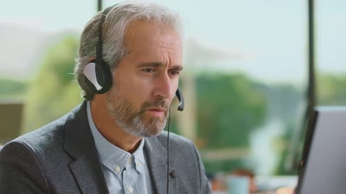 Man having phone call with client