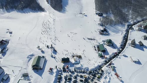 Snowy Slopes of Savin Kuk Ski Resort in Montenegro