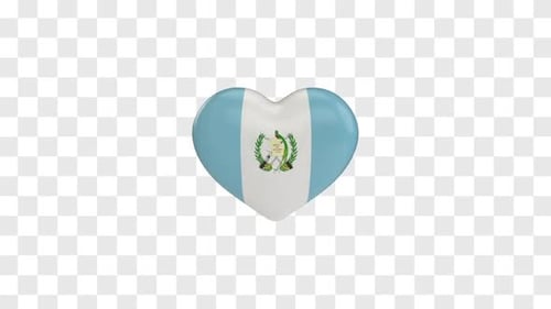 Pulsating 3D Guatemala Flag Heart Animation