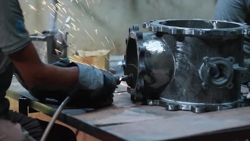 welder Industrial automotive part in factory