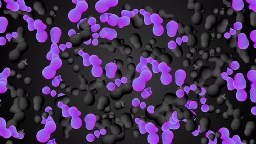 Purple and Black Fluid Metaballs Looping Background