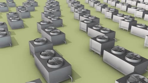 A Lot Of Big Aircon In A Row Hd