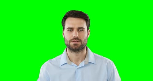 Man touching digital screen