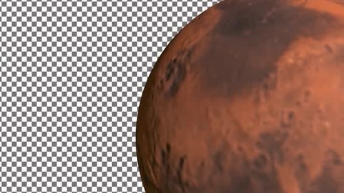 Mars Planet Rotation With Alpha Channel