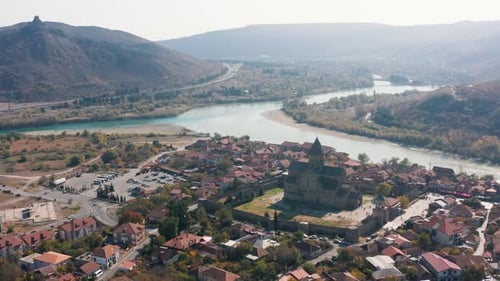 Mtskheta Svetitskhoveli Cathedral And River