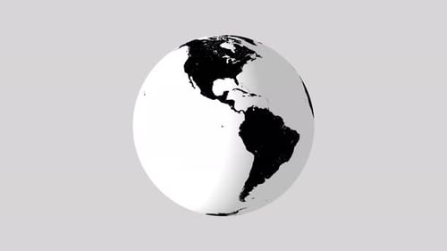 Minimalist Black and White Earth Globe Animation