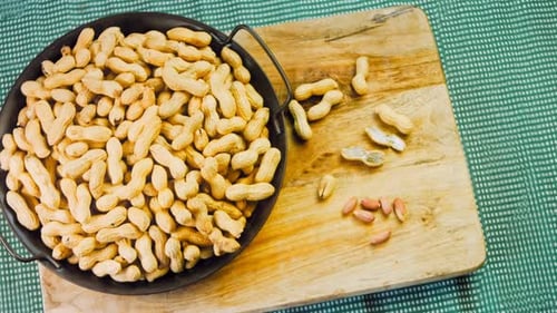 Peanuts with Bark on a Retro Tray