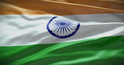 Realistic Waving India Flag Seamless Loop Animation