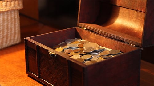 Woman Opens Treasure Chest