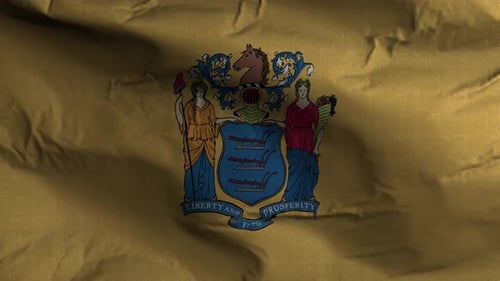 Waving Flag of New Jersey State Seal