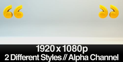 Quote Quotation Marks in 3D - Series of 2 + Alpha