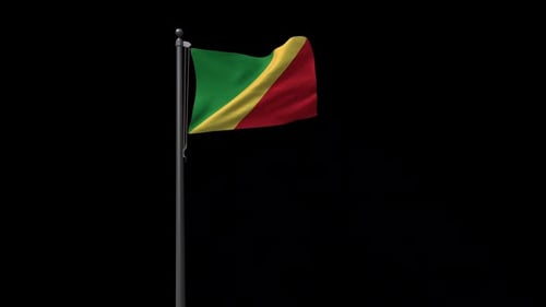 Realistic Waving Flag of the Republic of the Congo