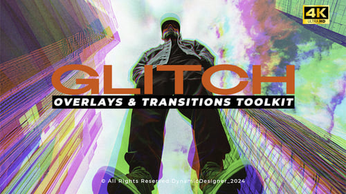 Dynamic Glitch Overlays and Video Transitions Pack
