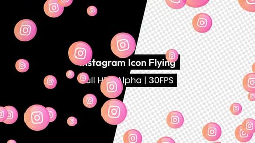 Instagram Icon Logo Flying with Alpha