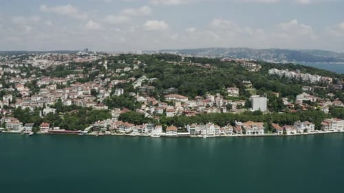 Sea And Waterside Houses Aerial View