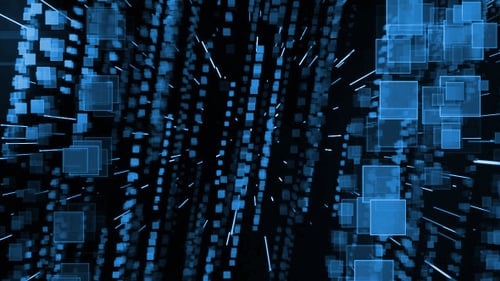 Futuristic Blue Digital Matrix Flow Animation