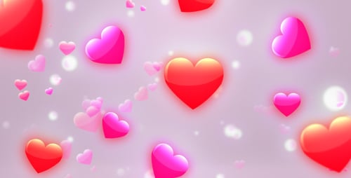 Modern Glowing Hearts Animated Background for Love Themes