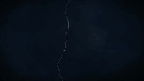 Various Lightning Strikes With Sound, Rain Thunder in Cloudy Sky