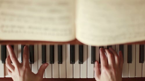 Piano Performance Top Down View