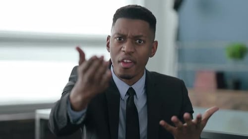 Portrait of African Businessman Feeling Angry, Fighting