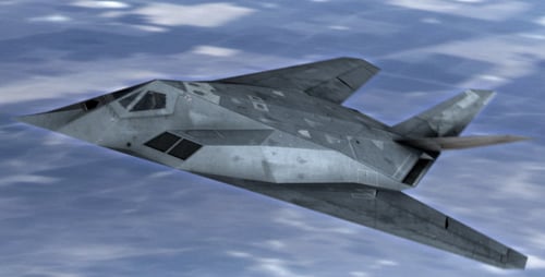 3D Stealth Fighter Jet Flying Transition