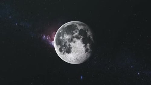 Moon Orbit Floodlight Surface Milky Way Background