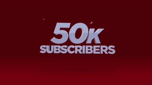 Animated 3D 50K Subscribers Counter Reveal for YouTube Channel