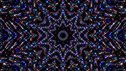 Abstract Glowing Kaleidoscope Particles Seamless Loop Background