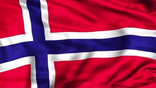 Realistic Waving Flag of Norway Seamless Loop